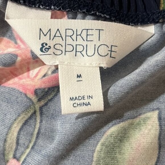 NWOT Market & Spruce Tropical Floral Faux Wrap Sleeveless Maxi Dress Size Medium - Picture 9 of 11